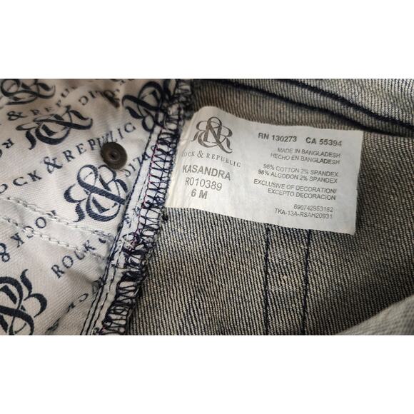 Rock & Republic Jeans Women's 16M Blue Studded BERLIN Boot Cut Denim Jeans - Picture 5 of 5